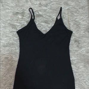 Ribbed black bodycon dress